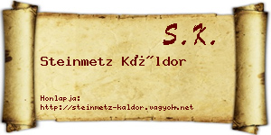 Steinmetz Káldor névjegykártya